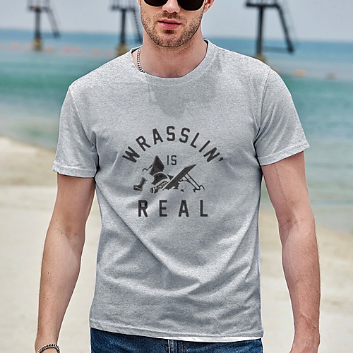 

Men's Tee T shirt Hot Stamping Graphic Prints Letter Plus Size Print Short Sleeve Casual Tops Cotton Basic Designer Big and Tall White Gray