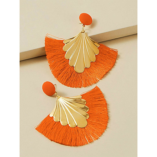 

Fan Tassel Dangle Earrings Drop Earrings Fashion Street Style Earrings