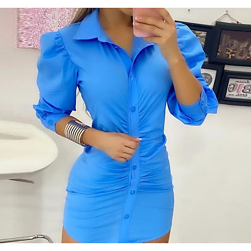 

2021 european and american new cross-border fashion pleated basic shirt skirt