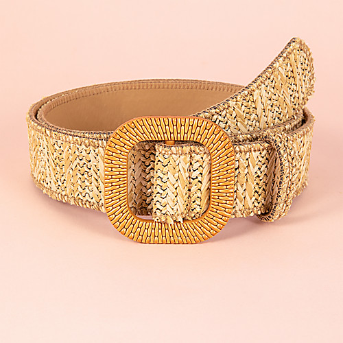 

Women's Waist Belt Tea Party Festival Dark Brown White Belt Solid Color