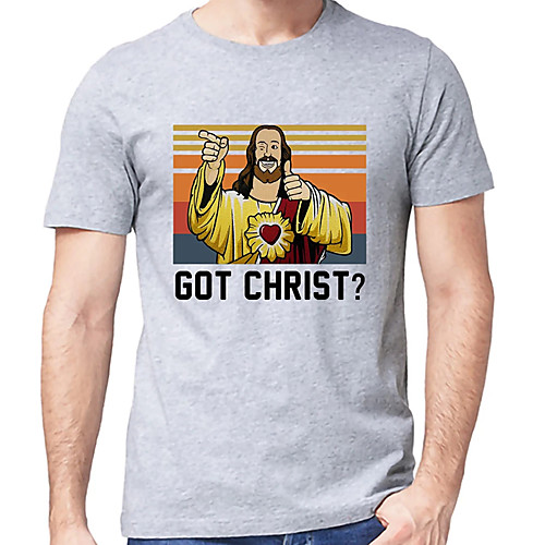 

Men's Unisex Tee T shirt Hot Stamping Cartoon Graphic Prints Letter Plus Size Print Short Sleeve Casual Tops Cotton Basic Designer Big and Tall Light gray