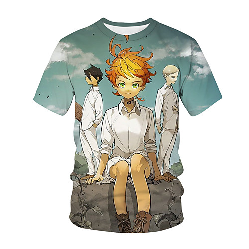 

Inspired by The Promised Neverland Cosplay Anime Cartoon 100% Polyester 3D Harajuku Graphic Kawaii T-shirt For Women's / Men's