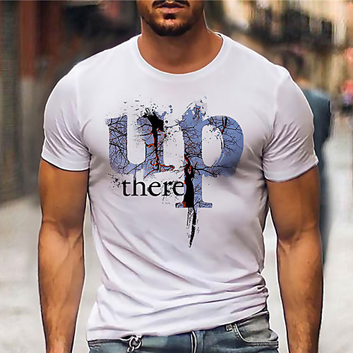 

Men's Unisex Tee T shirt Hot Stamping Graphic Prints Letter Plus Size Print Short Sleeve Casual Tops Basic Designer Big and Tall White