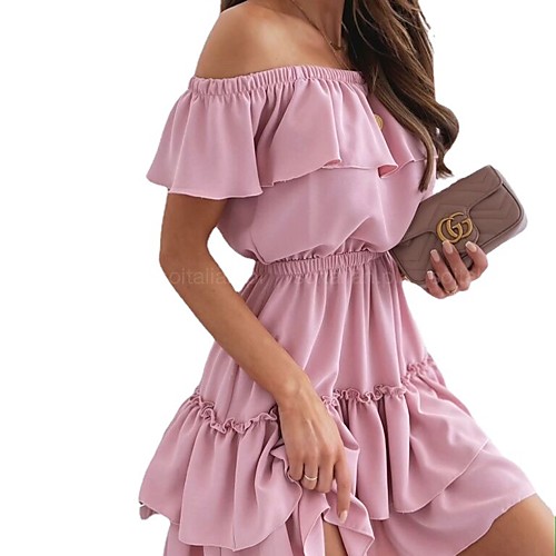 

Women's A Line Dress Short Mini Dress Blue Blushing Pink White Short Sleeve Solid Color Summer Sexy 2021 S M L XL 2XL