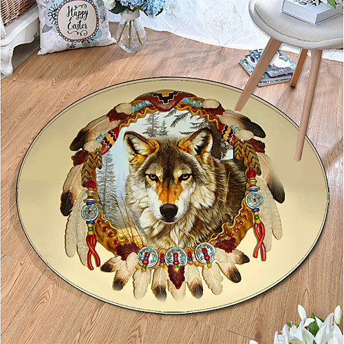 

Round 5mm Area Rugs Machine Made Polyster Non Skid Modern 3D