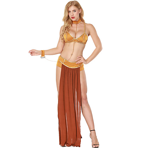 

Cosplay Cosplay Costume Adults' Women's Halloween Halloween Halloween Festival / Holiday Terylene Coffee Women's Easy Carnival Costumes Solid Color / Top / Skirts / Neckwear