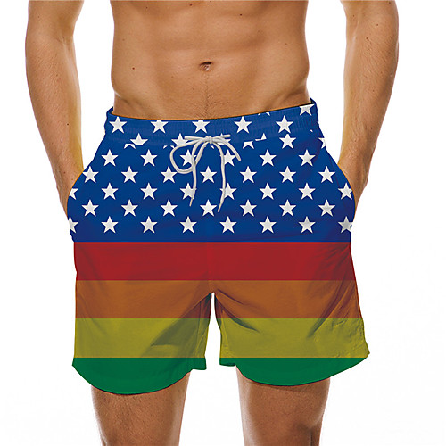 

Men's Designer Casual / Sporty Big and Tall Quick Dry Breathable Soft Holiday Beach Swimming Pool Shorts Bermuda shorts Swim Trucks Pants Graphic Prints Star Colorful Short Drawstring Elastic