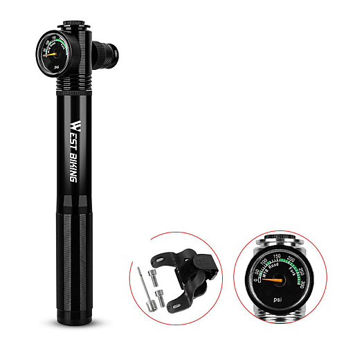 

Mini Bike Pump Mini Bike Pump With Gauge Inflated For Road Bike Mountain Bike MTB Folding Bike Recreational Cycling Cycling Bicycle Aluminum Alloy Black Silver