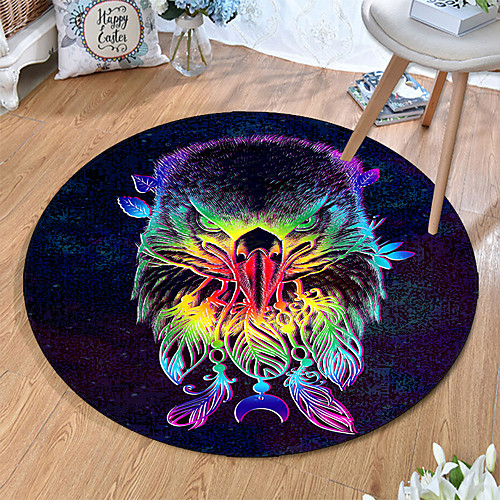 

Round 5mm Area Rugs Machine Made Polyster Non Skid Modern 3D