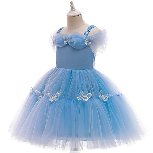

Cinderella Princess Cosplay Costume Masquerade Flower Girl Dress Girls' Movie Cosplay Vacation Christmas Blue Dress Christmas Halloween Masquerade Polyester