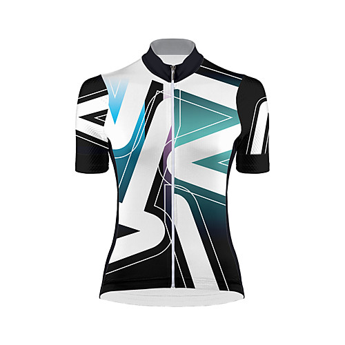 

21Grams Women's Short Sleeve Cycling Jersey Summer Spandex Polyester BlackWhite Bike Jersey Top Mountain Bike MTB Road Bike Cycling Quick Dry Breathable Back Pocket Sports Clothing Apparel