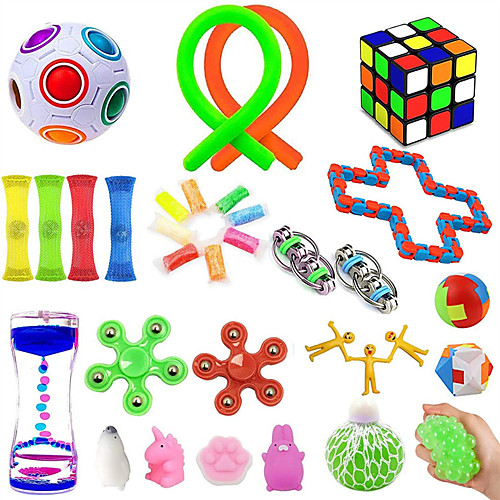 

32 Pack Sensory Fidget Toys Set,Stress Relief Hand Toys for Adults Kids ADHD ADD Anxiety Autism, Perfect for Birthday Party Favors, School Classroom Rewards, Carnival Prizes, Pinata Goodie Bag Fillers