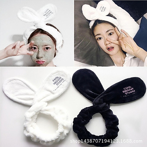 

Rabbit ear headband with face wash girls face makeup headband with hairband
