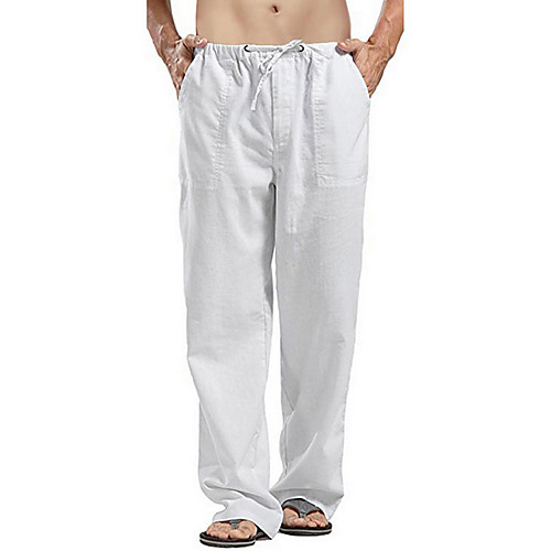 

Men's Chino Outdoor Casual Home Pants Chinos Pants Solid Color Full Length Knitted White Blue Black Grey Khaki