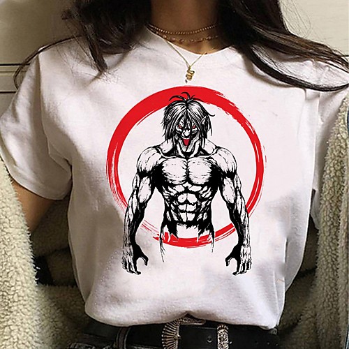 

Inspired by Attack on Titan Cosplay Anime Cartoon Polyester / Cotton Blend Print Harajuku Graphic Kawaii T-shirt For Women's / Men's