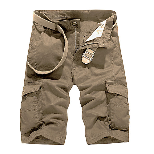 

Men's Casual / Sporty Cargo Shorts Quick Dry Breathable Outdoor Sports Sport Casual Tactical Cargo Pants Solid Color Knee Length Zipper Pocket ArmyGreen Black Khaki