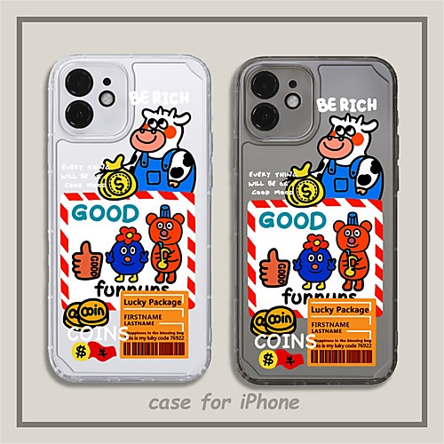 

Phone Case For Apple Back Cover iPhone 12 Pro Max 11 SE 2020 X XR XS Max 8 7 Shockproof Dustproof Cartoon TPU