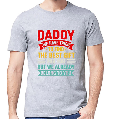 

Men's Unisex Tee T shirt Hot Stamping Graphic Prints Letter Plus Size Print Short Sleeve Casual Tops Cotton Basic Designer Big and Tall Black Light gray