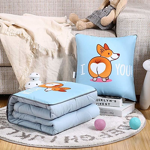 

Pillow Quilt Multifunction Washed Cotton Cute Animal Comfortable Napping Pillow Car Purpose Cushion Office Nap Pillow Folding Blanket Sofa Pillow Air Conditioning Quilt