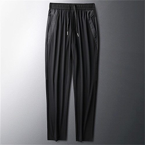 

Men's Chino Breathable Chinos Pants Letter Full Length Mesh Black