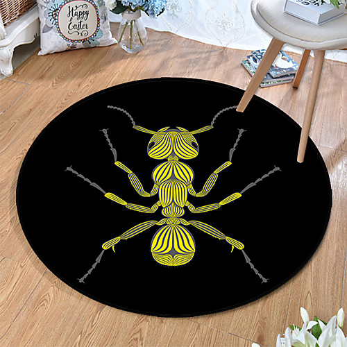 

Round 5mm Area Rugs Machine Made Polyster Non Skid Modern 3D