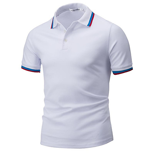 

Men's Golf Shirt Tennis Shirt Solid Color Button-Down Short Sleeve Street Tops Cotton Business Casual Comfortable Blue Yellow Fuchsia