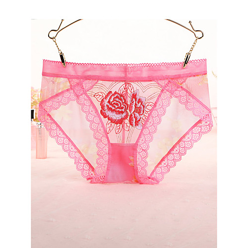 

Women's Lace Brief Micro-elastic Mid Waist 1 PC Purple One-Size