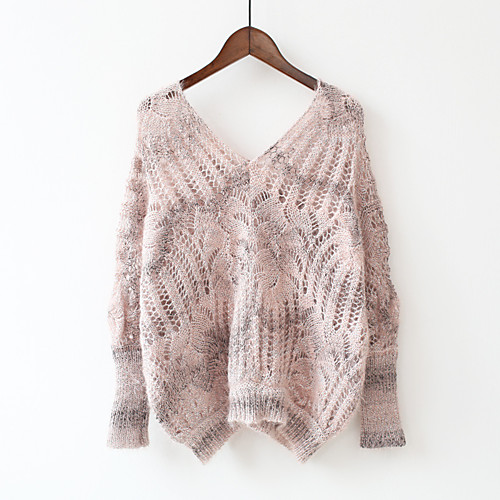 

Women's Plaid / Check Pullover Long Sleeve Sweater Cardigans V Neck lotus root starch turmeric Skin powder