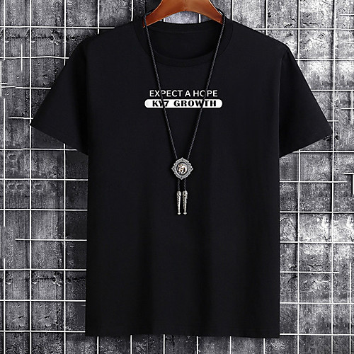 

Men's Unisex Tee T shirt Hot Stamping Graphic Prints Letter Plus Size Print Short Sleeve Casual Tops Cotton Basic Fashion Designer Big and Tall White Black Khaki