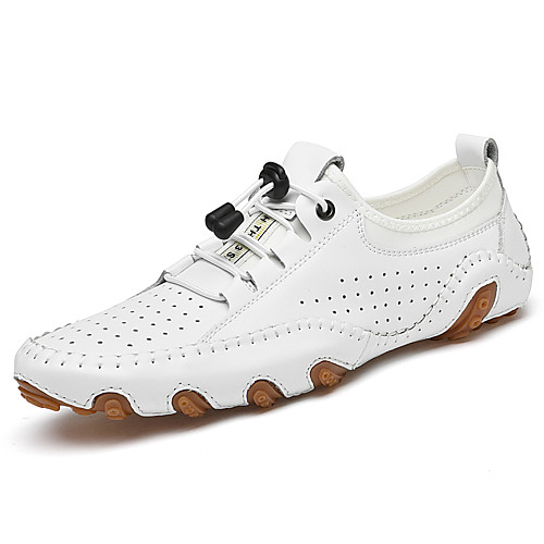 

Men's Sneakers Daily Leather Breathable Light Brown White Black Spring Summer