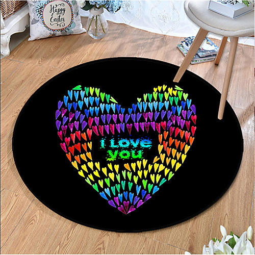 

Round 5mm Area Rugs Machine Made Polyster Non Skid Modern 3D