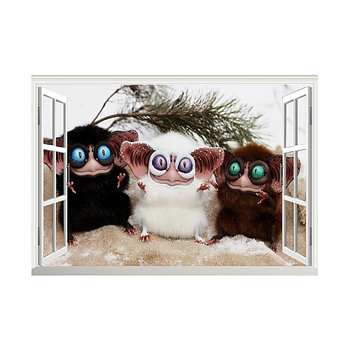 

3D Fake Window Cute Doll Home Children's Room Background Decoration Can Be Removed Stickers