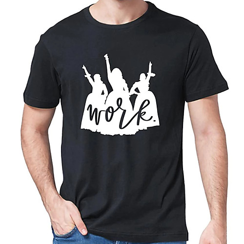 

Men's Unisex Tee T shirt Hot Stamping Graphic Prints Shadow Plus Size Print Short Sleeve Casual Tops Cotton Basic Designer Big and Tall Black