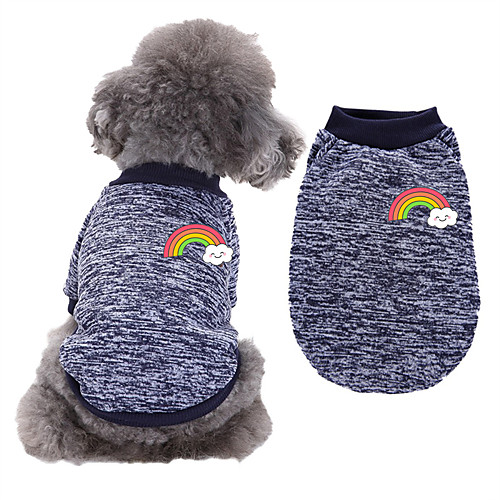 

Dog Costume Sweatshirt Rainbow Simple Style For Indoor and Outdoor Use Casual / Daily Outdoor Winter Dog Clothes Puppy Clothes Dog Outfits Warm Black / White Wine Red Purple Costume for Girl and Boy