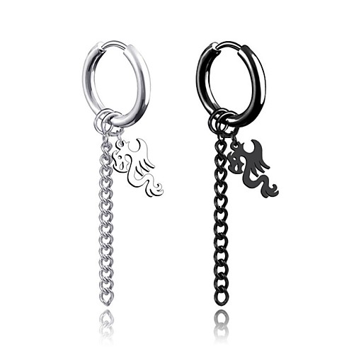 

Men's Earrings Classic Holiday Birthday Stylish Simple Stainless Steel Earrings Jewelry Silver / White / Black For Street Formal Date Festival 1pc