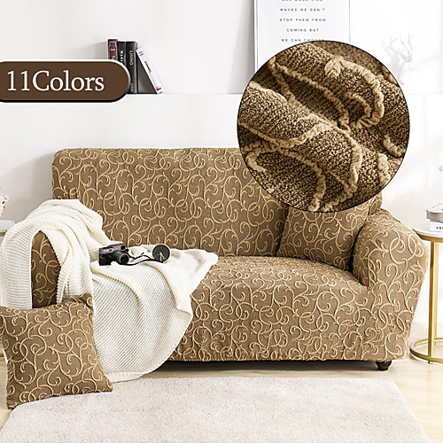 

Stretch Sofa Cover Slipcover Jacquard Elastic Sectional Couch Armchair Loveseat 4 or 4 or 3 Seater L ShapeGrey BlackFloralFlowerPlainSolidSoft Durable Washable