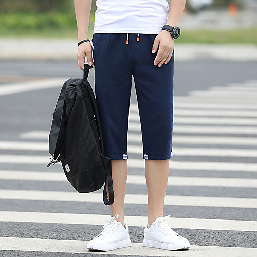 

Men's Shorts Chino Outdoor Sports Slim Casual Sports Chinos Shorts Pants Solid Colored Calf-Length Pocket Army Green Black Khaki Light Grey Dark Gray / Summer / Drawstring