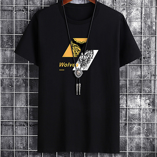 

Men's Unisex Tee T shirt Hot Stamping Graphic Prints Tiger Plus Size Zero two Print Short Sleeve Casual Tops Cotton Basic Designer Big and Tall White Black Gray