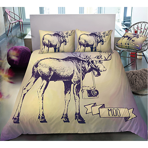 

Duvet Cover Sets 3 Piece Rayon / Polyester 3D Rainbow Reactive Print Bohemian Style