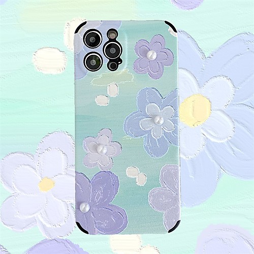 

Phone Case For Apple Back Cover iPhone 12 Pro Max 11 SE 2020 X XR XS Max 8 7 Shockproof Dustproof Geometric Pattern Flower TPU