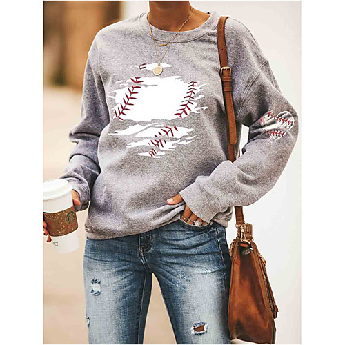 

Women's Sweatshirt Pullover Tie Dye Leaf Print Casual Daily Sports Hot Stamping Sportswear Streetwear Hoodies Sweatshirts Loose Gray