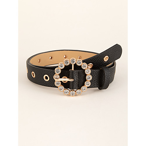 

Women's Waist Belt Daily Dress Black Belt Solid Colored