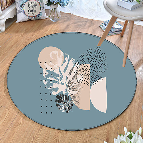 

Round 5mm Area Rugs Machine Made Polyster Non Skid Modern 3D