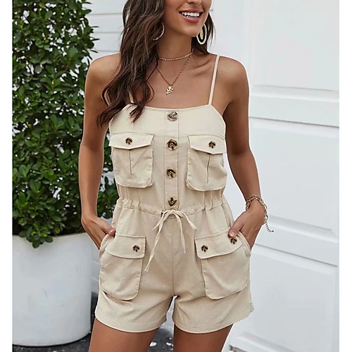 

Women's Casual 2021 khaki Jumpsuit Solid Color