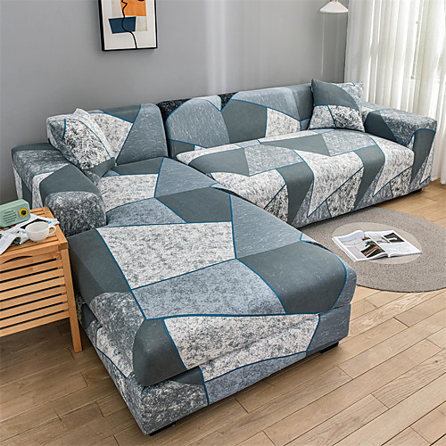 

1 Pc Geometric Gray Lines Sofa Cover Elastic Sofa Cover To Living Room Pet Sofa Dust Cover Recliner Sofa Cover