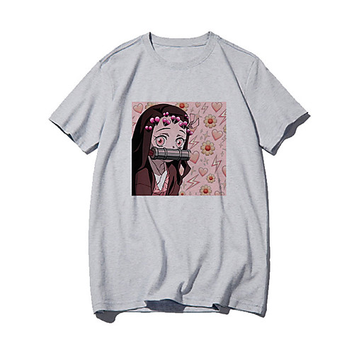 

Inspired by Demon Slayer Cosplay Anime Cartoon Polyester / Cotton Blend Print Harajuku Graphic Kawaii T-shirt For Women's / Men's