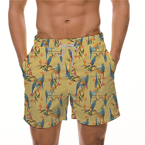 

Men's Designer Casual / Sporty Big and Tall Quick Dry Breathable Soft Holiday Beach Swimming Pool Shorts Bermuda shorts Swim Trucks Pants Graphic Prints Bird Short Drawstring Elastic Drawstring Design