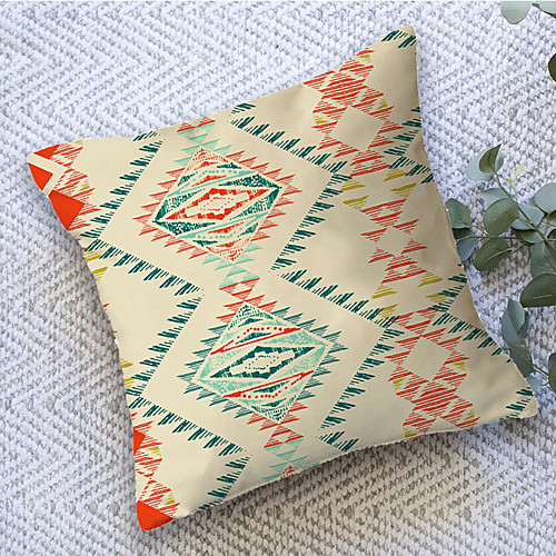 

Vintage Geometric Double Side Cushion Cover 1PC Soft Decorative Square Throw Pillow Cover Cushion Case Pillowcase for Sofa Bedroom Livingroom Outdoor Superior Quality Machine Washable Outdoor Cushion for Sofa Couch Bed Chair