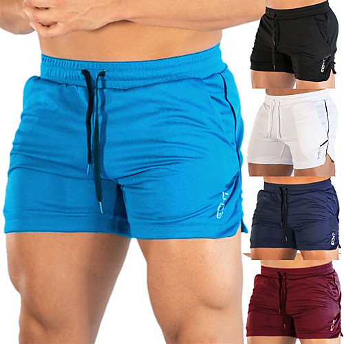

Men's Stylish Sporty Casual / Sporty Streetwear Comfort Daily Sports Chinos Shorts 5.5 Inch Inseam Shorts Pants Letter Short Drawstring Pocket Elastic Drawstring Design Deep Blue Blue Wine Grey White