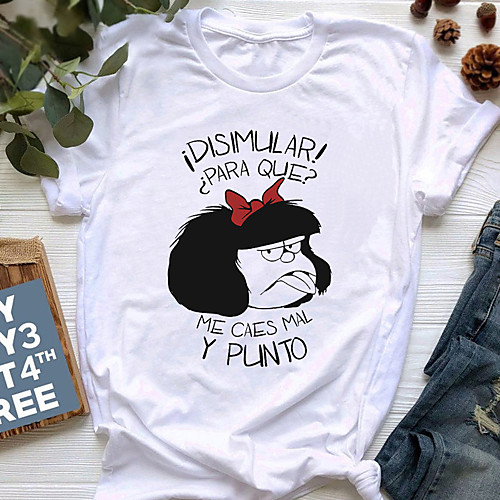 

Inspired by Mafalda Cosplay Anime Cartoon Polyester / Cotton Blend Print Harajuku Graphic Kawaii T-shirt For Women's / Men's